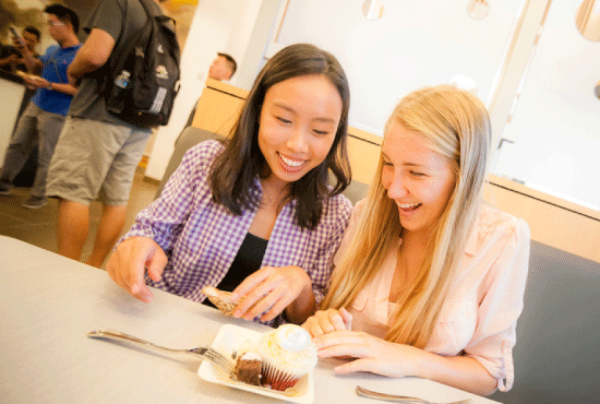 two students dining