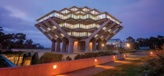 Geisel Library at night